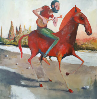 סוס אדום בשדה קיץ